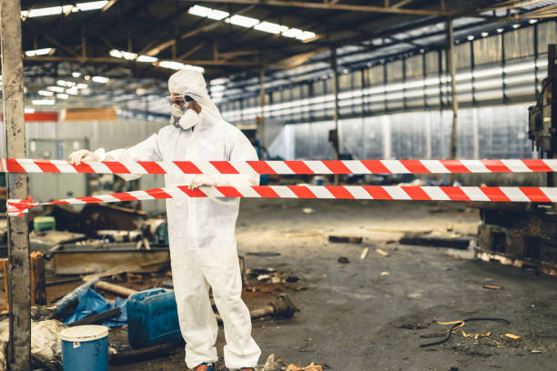 Professional Biohazard technician working in Mastic, NY